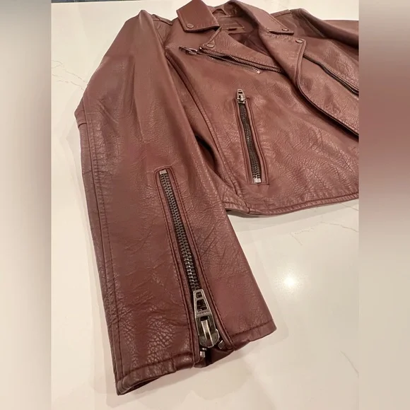 BLANK NYC | M | Faux Leather Moto Jacket | Plum - Picture 9 of 10
